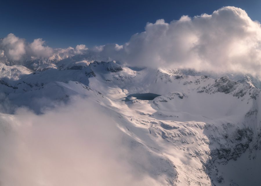 Landschaftsfotograf Panorama Allgäu Alpen Berge Hinterstein Schrecksee Bergsee Winter Schnee verschneit Oberallgäu weiß blauer himmel sonne