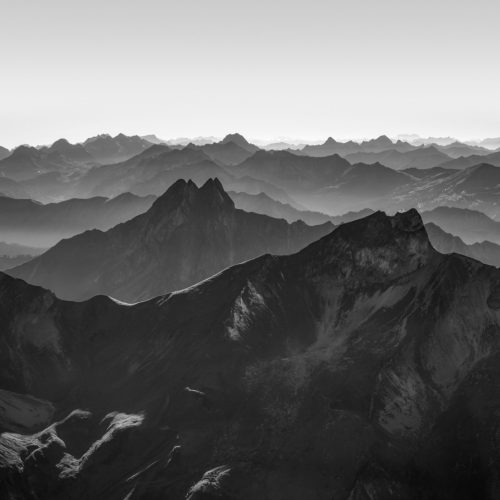 leinwand schwarz weiß wandbilder foto kaufen Allgäu Alpen Berge Hinterstein Herbst Schneck Höfats Oberallgäu