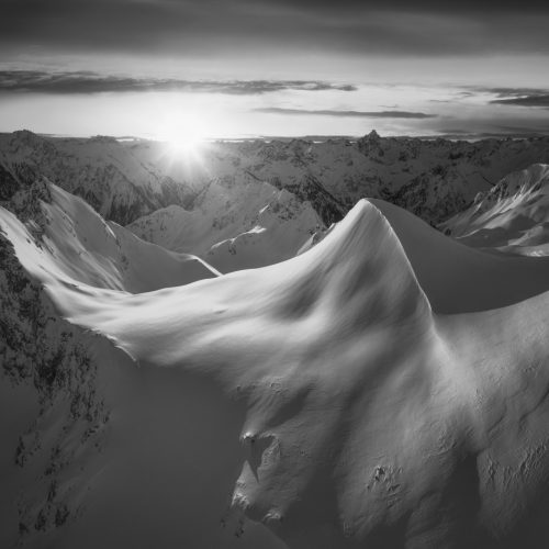 leinwand schwarz weiß wandbilder foto kaufen Allgäu Alpen Berge Hinterstein Winter Schnee verschneit Hochvogel Kleiner Daumen Oberallgäu