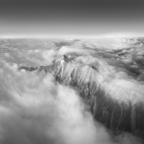 leinwand schwarz weiß wandbilder foto kaufen Allgäu Alpen Berge Oberstdorf Sommer Oberallgäu Nebelmeer Berge Hornbachkettee himmel sonne