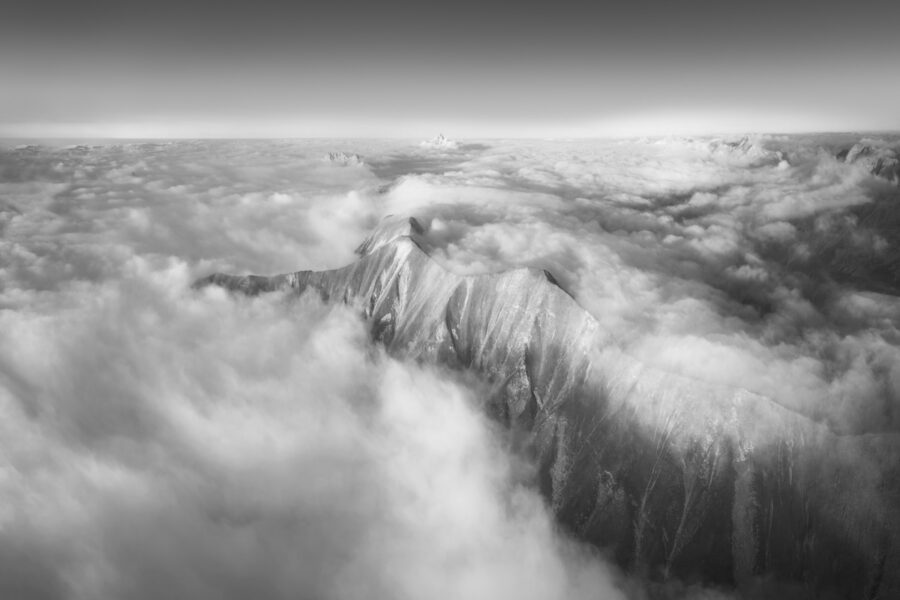 leinwand schwarz weiß wandbilder foto kaufen Allgäu Alpen Berge Oberstdorf Sommer Oberallgäu Nebelmeer Berge Hornbachkettee himmel sonne