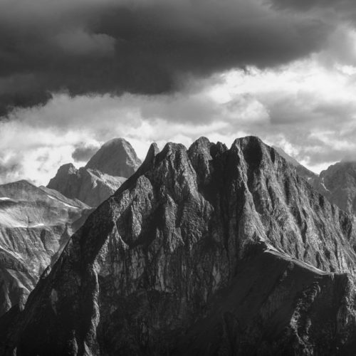 leinwand schwarz weiß wandbilder foto kaufen Allgäu Alpen Höfats Nebelhorn Berge Oberstdorf Sommer Oberallgäu