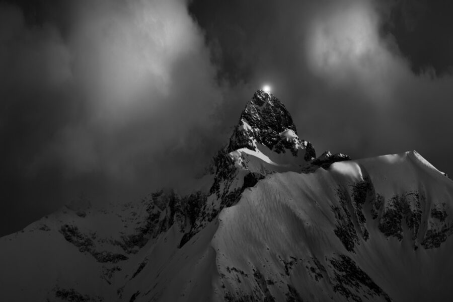 leinwand schwarz weiß wandbilder foto kaufen Allgäu Alpen Berge Winter Schnee verschneit Trettach Einödsbach Oberstdorf Oberallgäu Hochfrott Mädelegabel