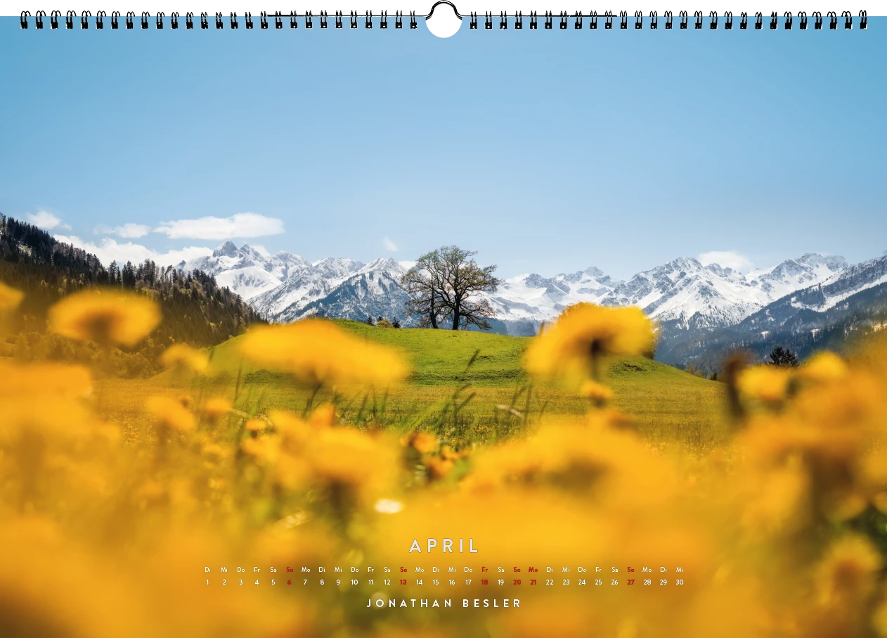 04 1 Allgäu Kalender 2025 Heimat Bergbilder Landschaftsbilder Kuhbilder