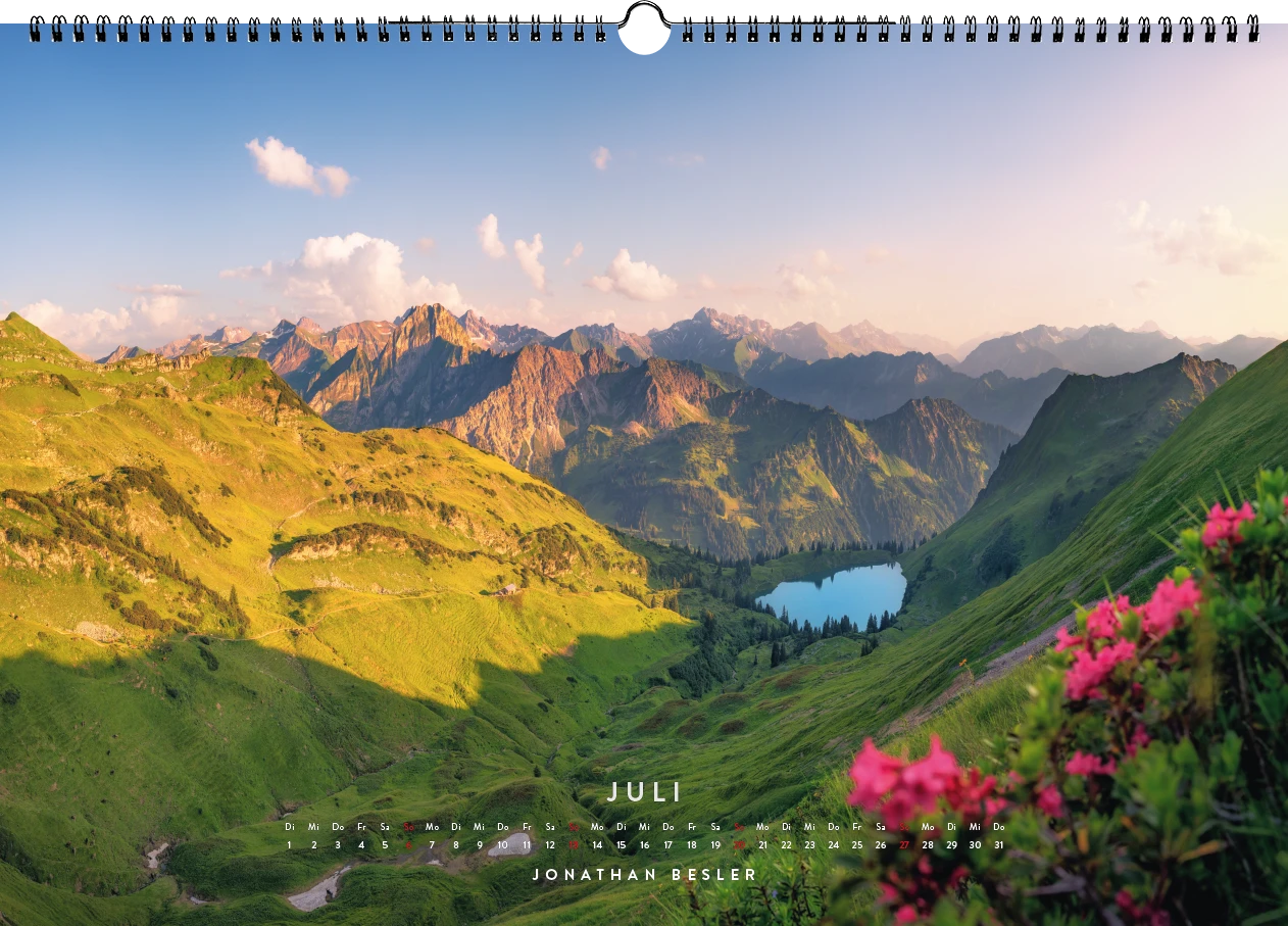 07 2 Allgäu Kalender 2025 Heimat Bergbilder Landschaftsbilder Kuhbilder