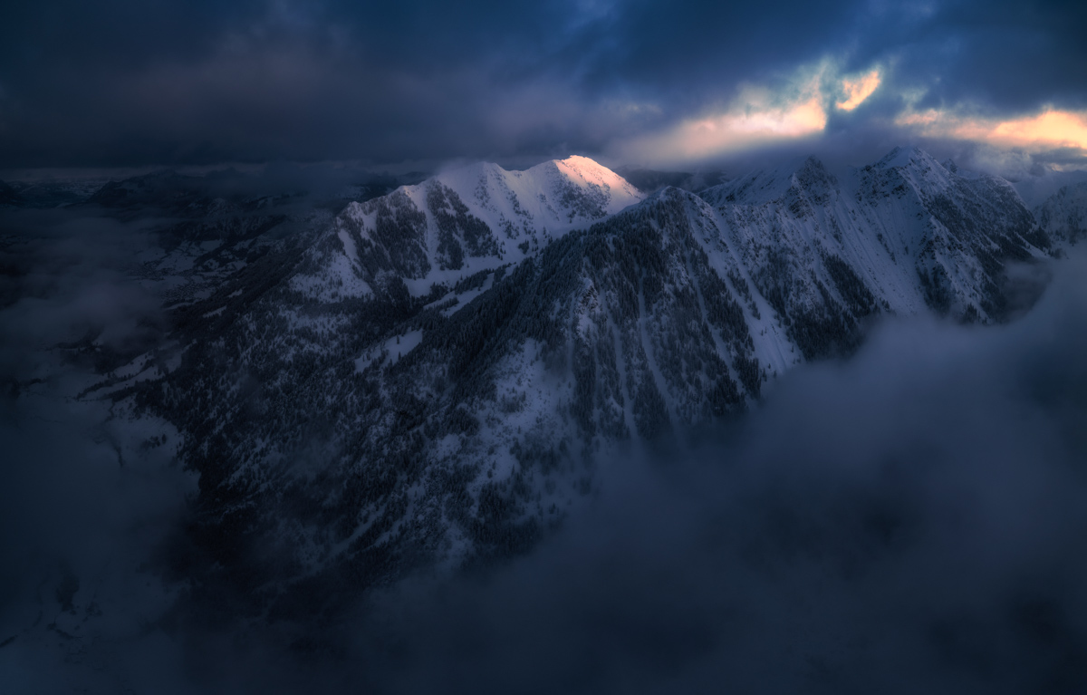 Hinterstein, Ponten und Bschießer, Sonnenaufgang im Winter - Bergfotografie Oberallgäu