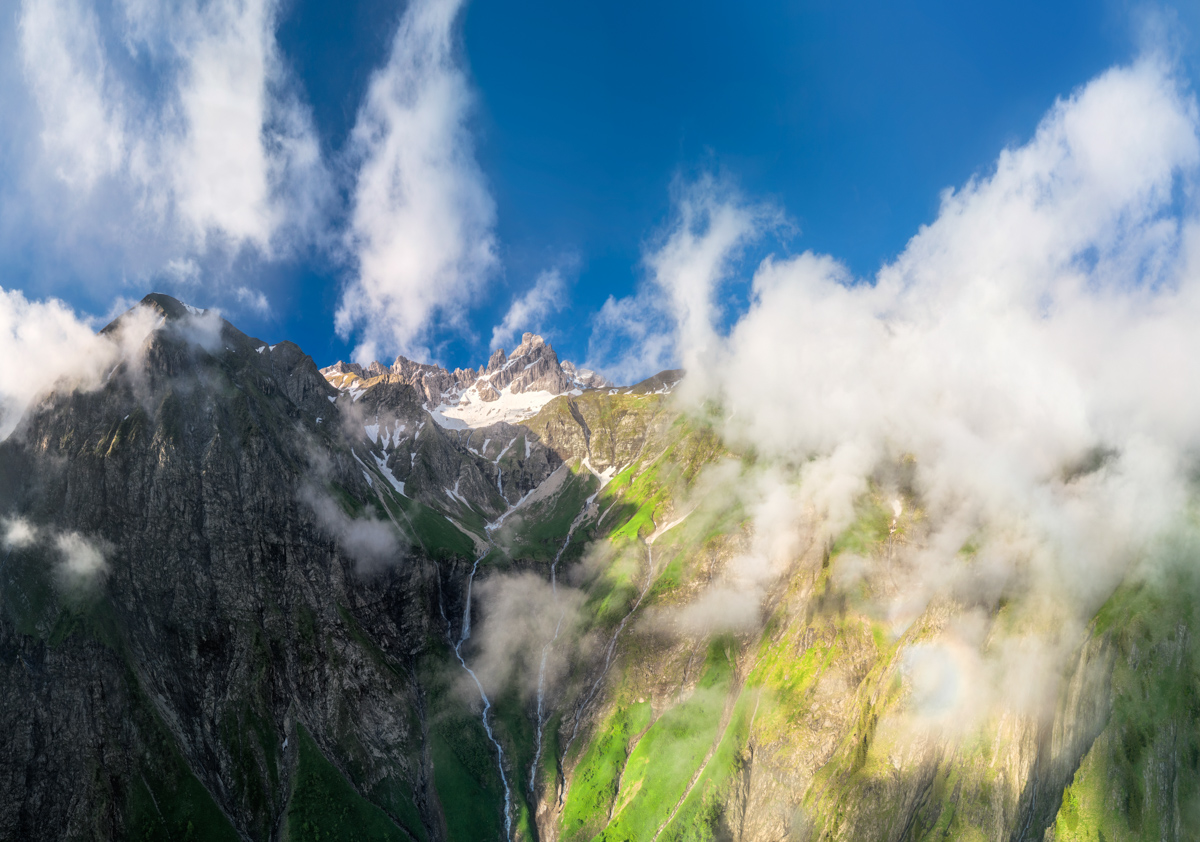 Oberstdorf, Krottenspitze und Fürschießer, Sommerliche Wasserfälle - Bergfotografie Allgäu