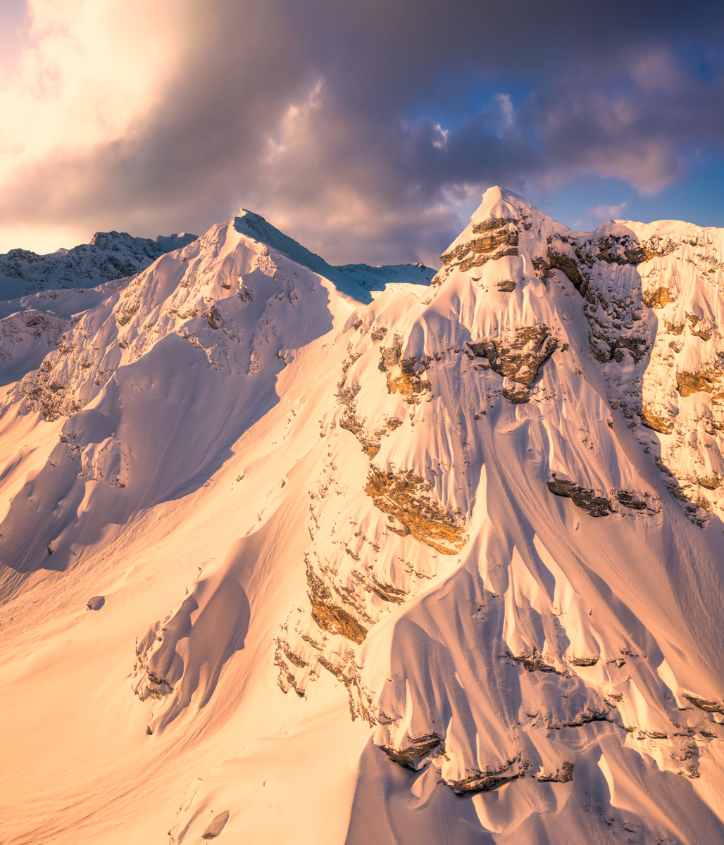 Hinterstein, Breitenberg und Hohe Gänge im Winterlicht, Verschneite Gipfelwelt - Landschaftsfotografie Allgäu