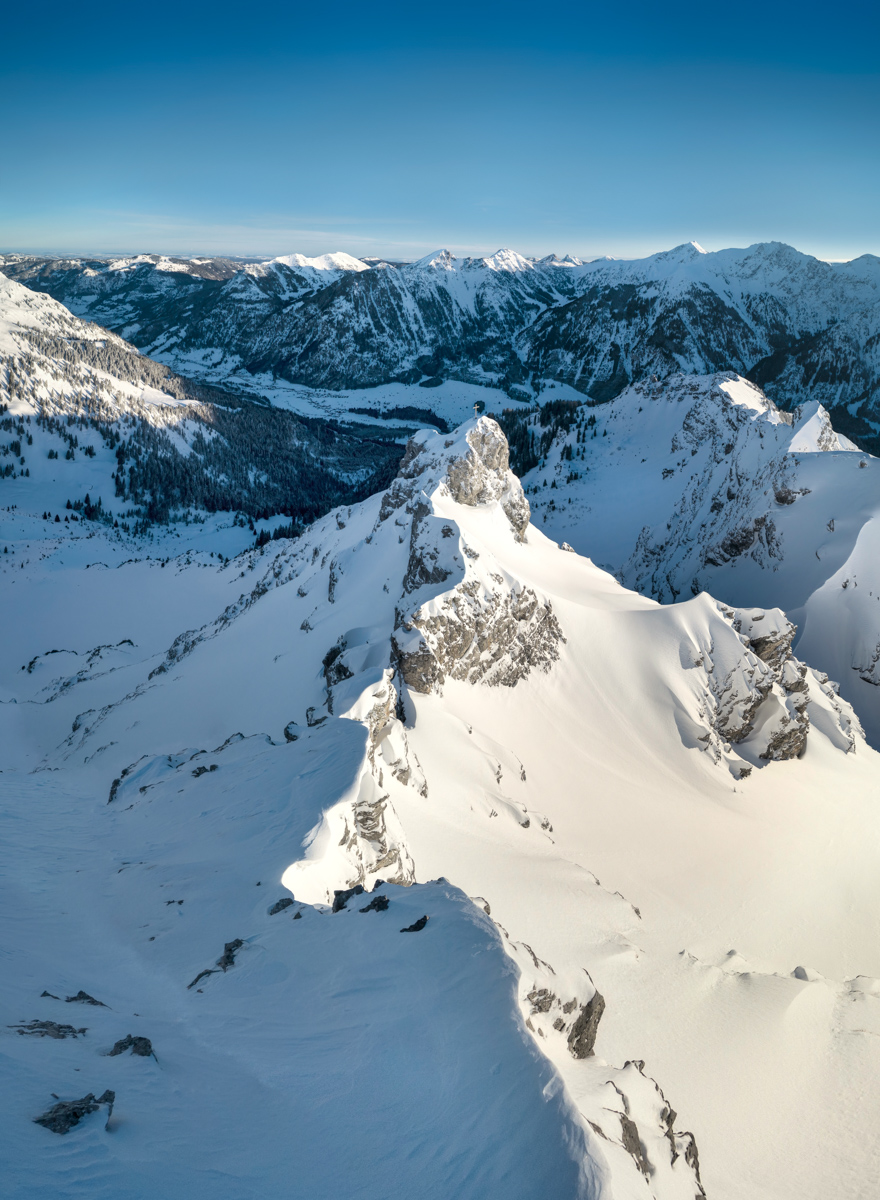 Hinterstein, Kleiner Daumen und Pfannenhölzer im Winterkleid, Hindelanger Klettersteig - Landschaftsfotografie Allgäu