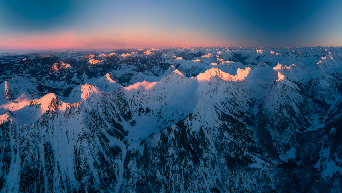 Hinterstein, Verschneite Allgäuer Hochalpen, Winterliches Alpenglühen - Landschaftsfotografie Allgäu