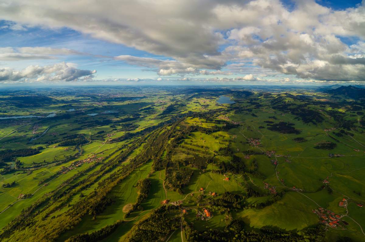 Rettenberg, Weites Alpenvorland am Falkenstein, Sommerpanorama - Landschaftsfotografie Oberallgäu