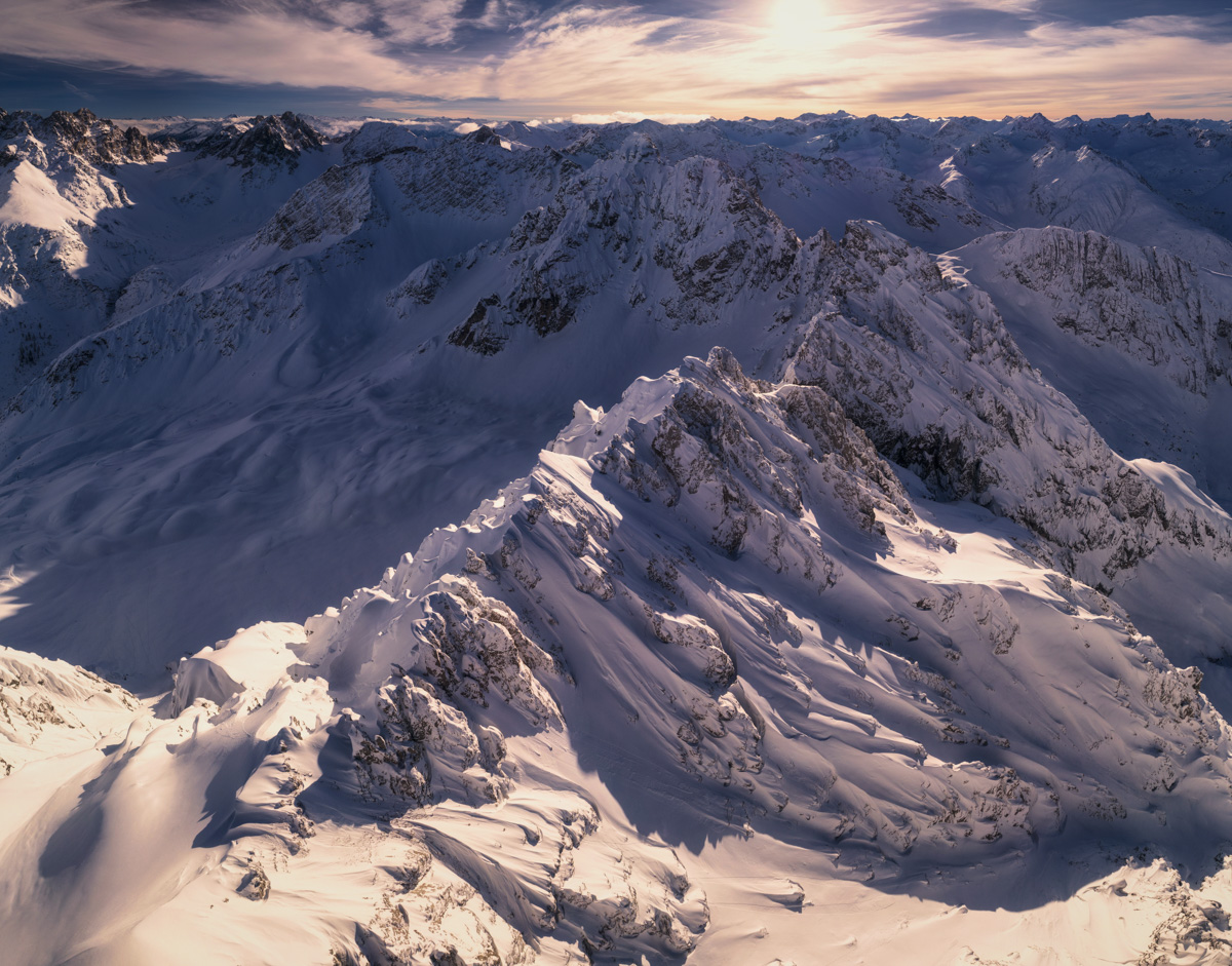Lechtal Hochalpen, Verschneites Winterpanorama bei Fernpass und Hahntenjoch, Bergfotografie Tirol