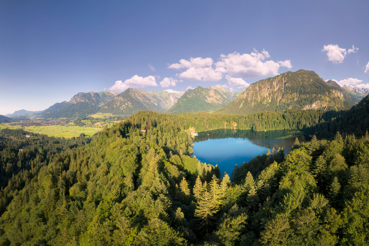 Freibergsee, Waldpanorama mit Rubihorn, Sommeridylle bei Oberstdorf - Landschaftsfotografie Oberallgäu