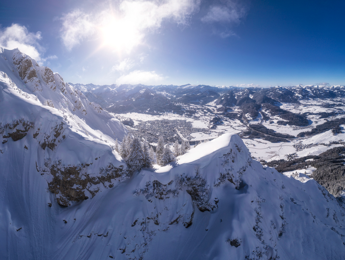 Oberstdorf, Rubihorn und Nebelhorn im Winterkleid, Blick über das verschneite Allgäu - Landschaftsfotografie Allgäu