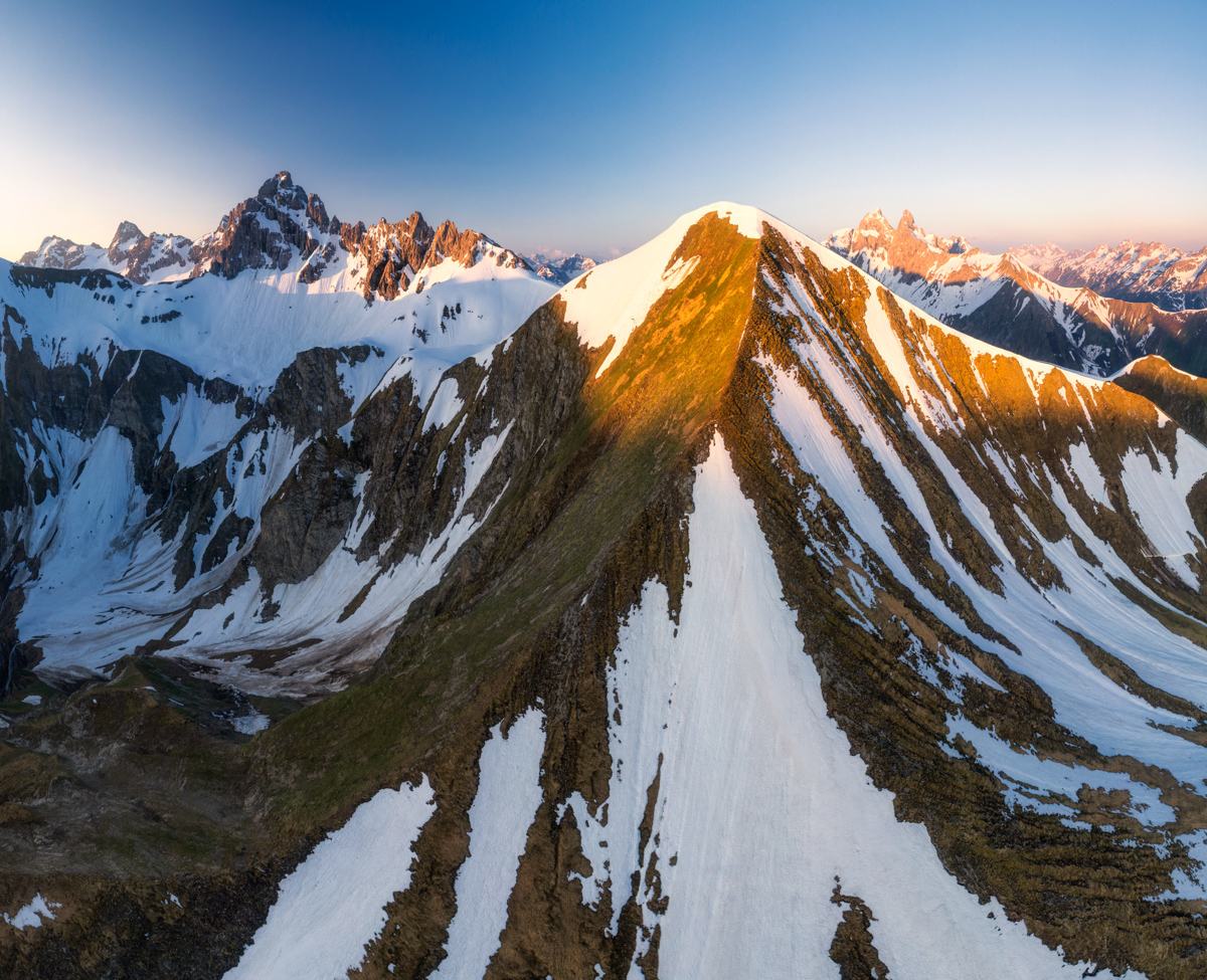 Oberstdorf, Krottenkopf und Marchspitze, Sonnenaufgang im Frühling - Landschaftsfotografie Allgäu
