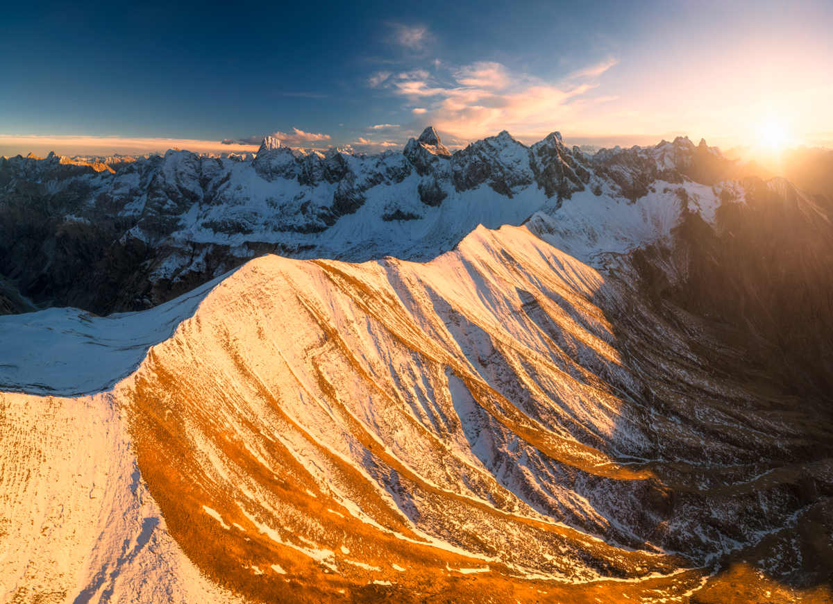 Oberstdorf, Höfats und Krottenkopf, Goldener Herbst im Alpenglühen - Landschaftsfotografie Allgäu