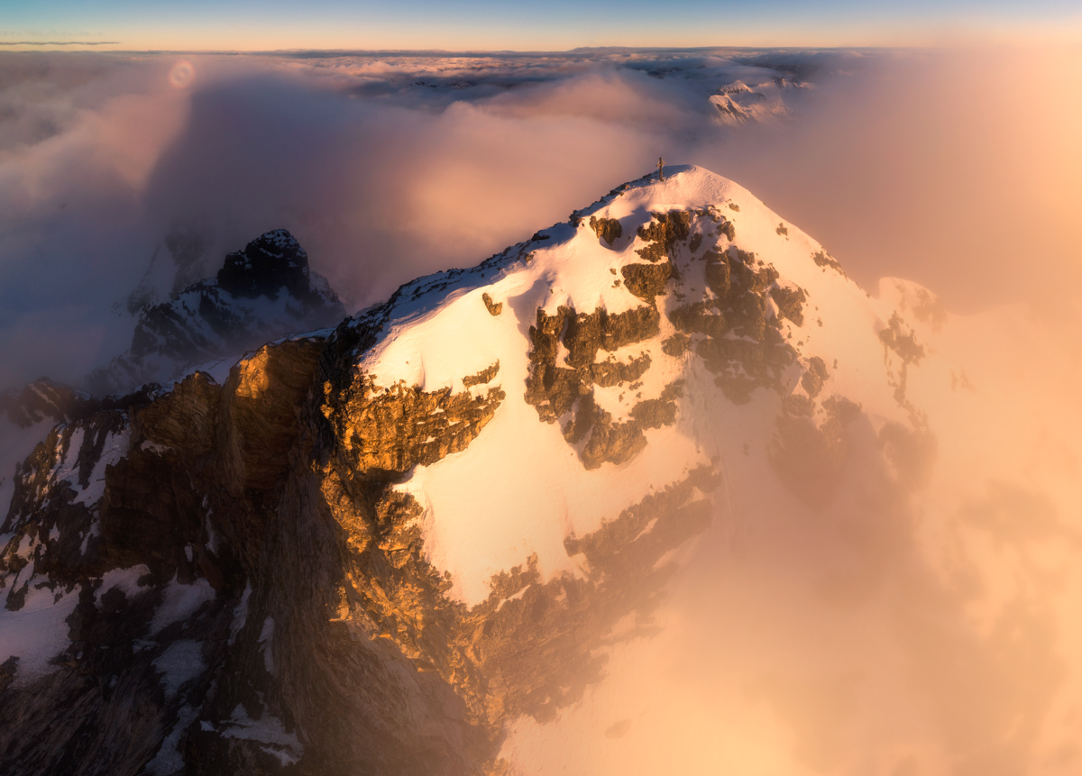 Hinterstein, Hochvogel über den Wolken, Goldener Wintermorgen - Landschaftsfotografie Allgäu