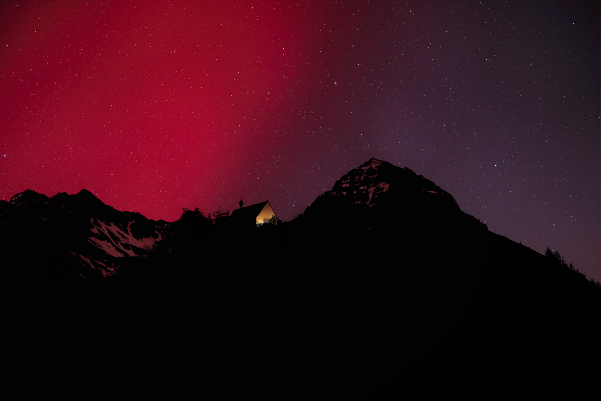 Rubihorn, Nordlichter über Fischen, Schöllanger Burg - Nachtfotografie Oberallgäu