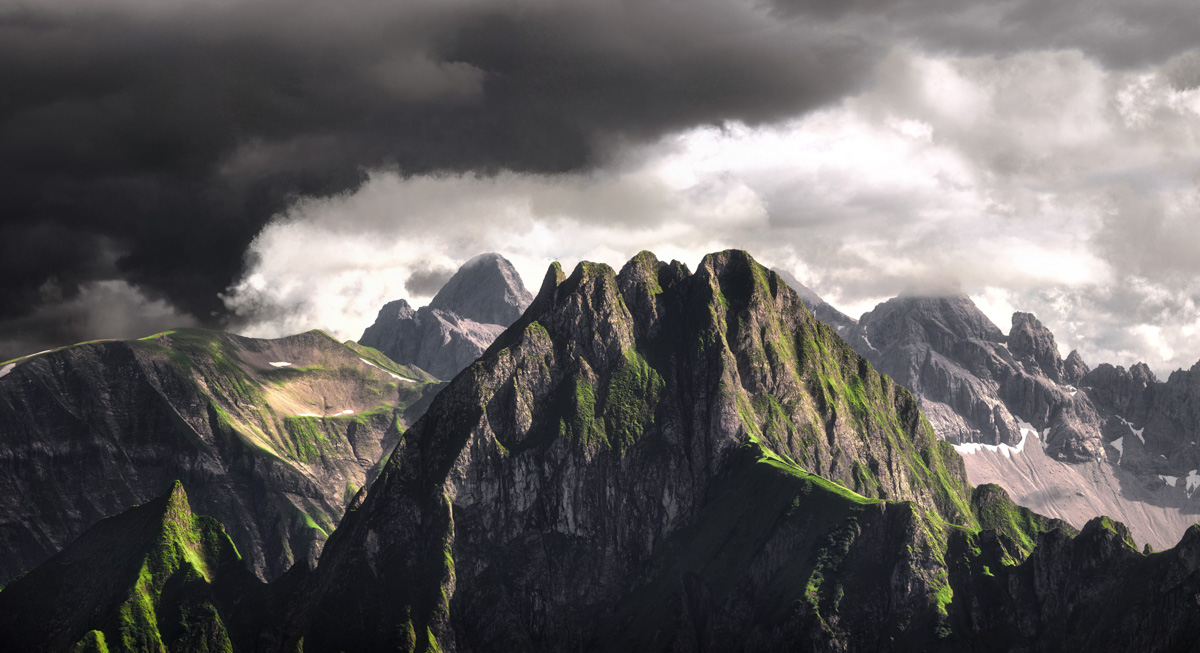 Oberstdorf, Höfats im Gewittersturm vom Nebelhorn, Dramatische Bergkulisse - Landschaftsfotografie Allgäu