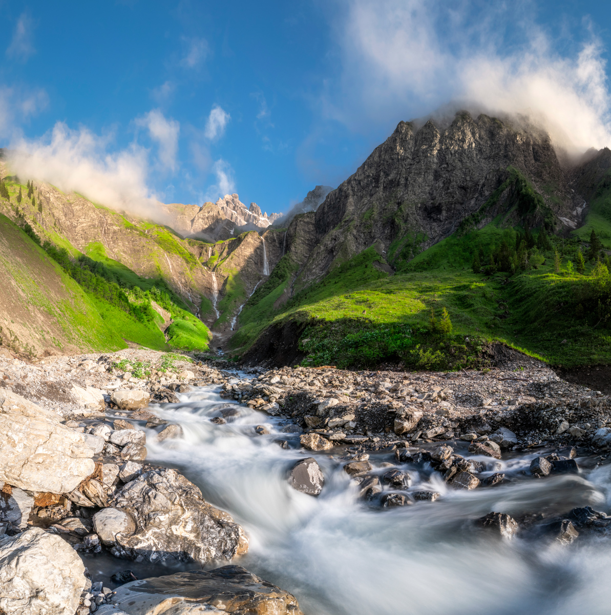 Oberstdorf, Gebirgsbach am Krottenkopf, Sommerfrische - Landschaftsfotografie Oberallgäu
