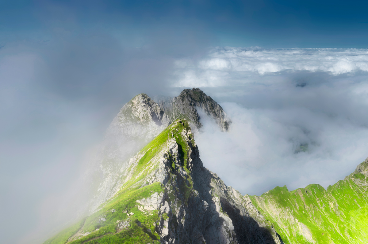 Oberstdorf, Rubihorn über den Wolken, Nebelmeer am Nebelhorn - Bergfotografie Allgäu