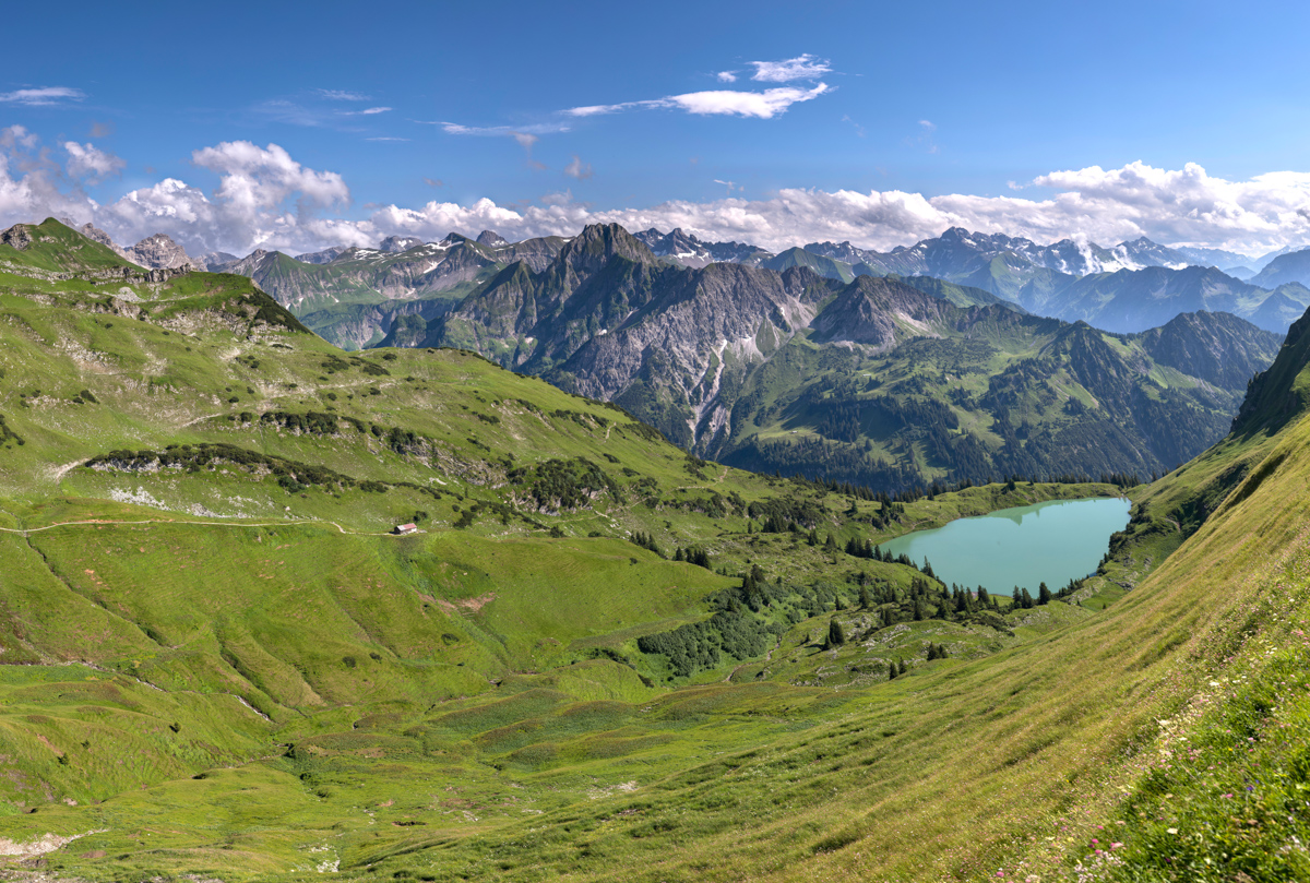 Seealpsee, Nebelhorn und Krottenkopf, Sonniger Bergsommer - Landschaftsfotografie Allgäu