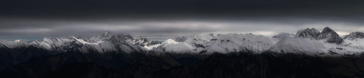 Oberstdorf, Trettach und Mädelegabel, Winterpanorama - Bergfotografie Oberallgäu