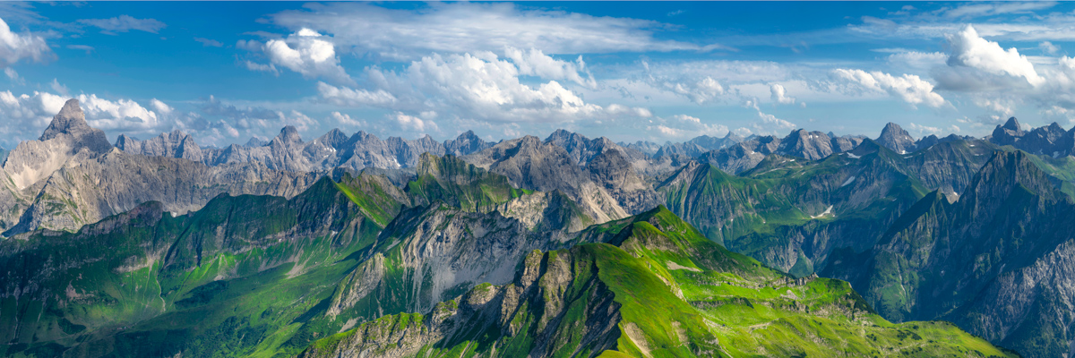 Hinterstein, Nebelhorn und Hochvogel, Alpines Sommerpanorama - Bergfotografie Oberallgäu