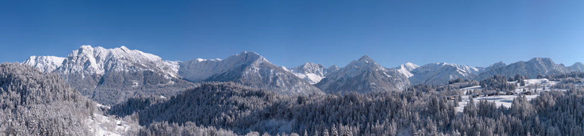 Rohrmoos, Oberstdorfer Bergkette im Winterkleid, Blick von Tiefenbach - Landschaftsfotografie Oberallgäu