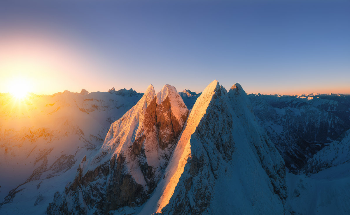 Höfats | Wintergipfel | Alpenglühen | Tiefes Sonnenlicht - Bergfotografie Allgäu