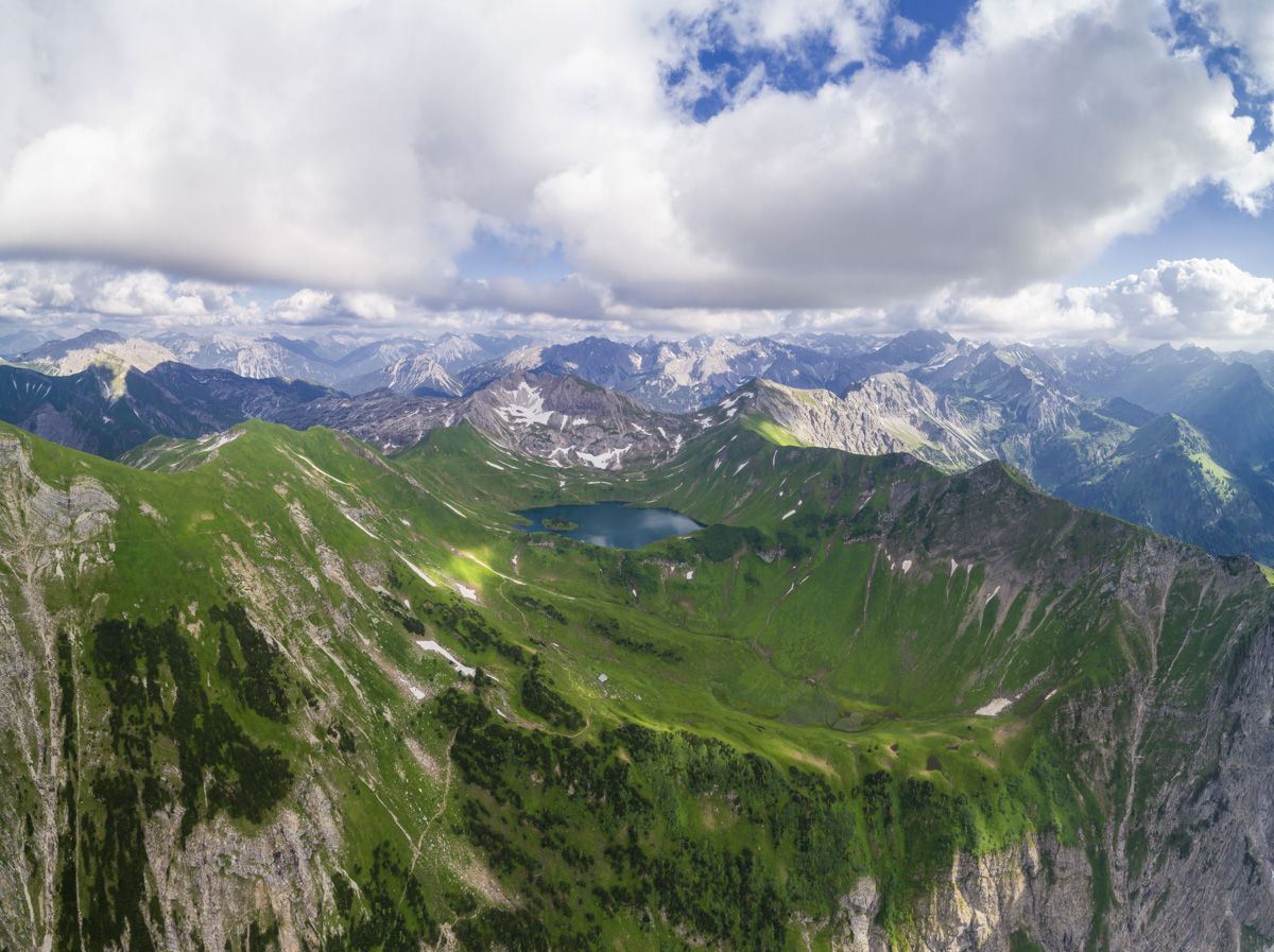 Bergbilder berg bilder Allgäu Alpen Berge Hinterstein Sommer Schrecksee Bergsee Wolken grün blauer himmel sonne