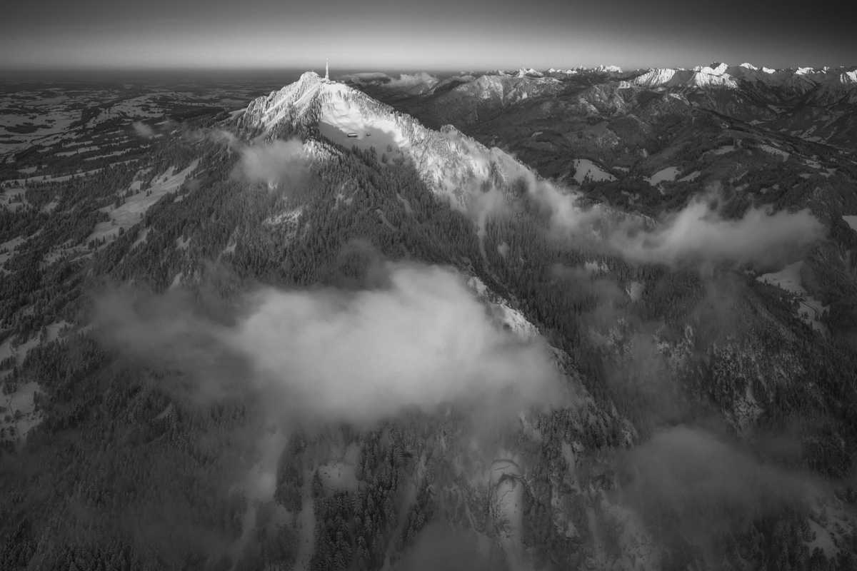 Bergbilder berg bilder Allgäu Alpen Berge Winter Schnee Sonnenuntergang Alpenglühen Grünten Grüntenhütte Kranzegg Burgberg Oberallgäu blau rot orange sonne
