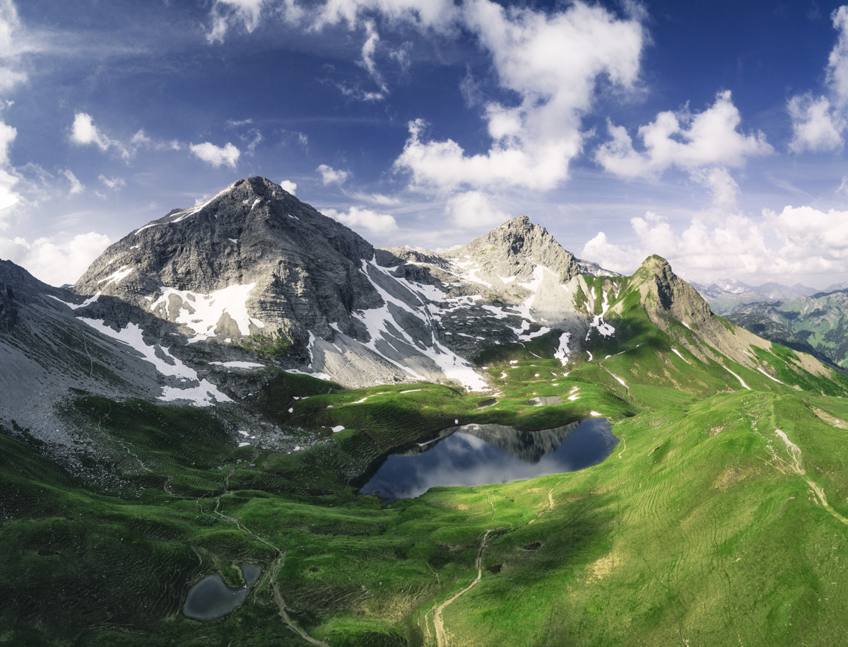 Bergbilder berg bilder Allgäu Alpen Berge Oberstdorf Frühling Spring Rappensee Rappenkopf Linkerskopf grün blauer himmel sonne