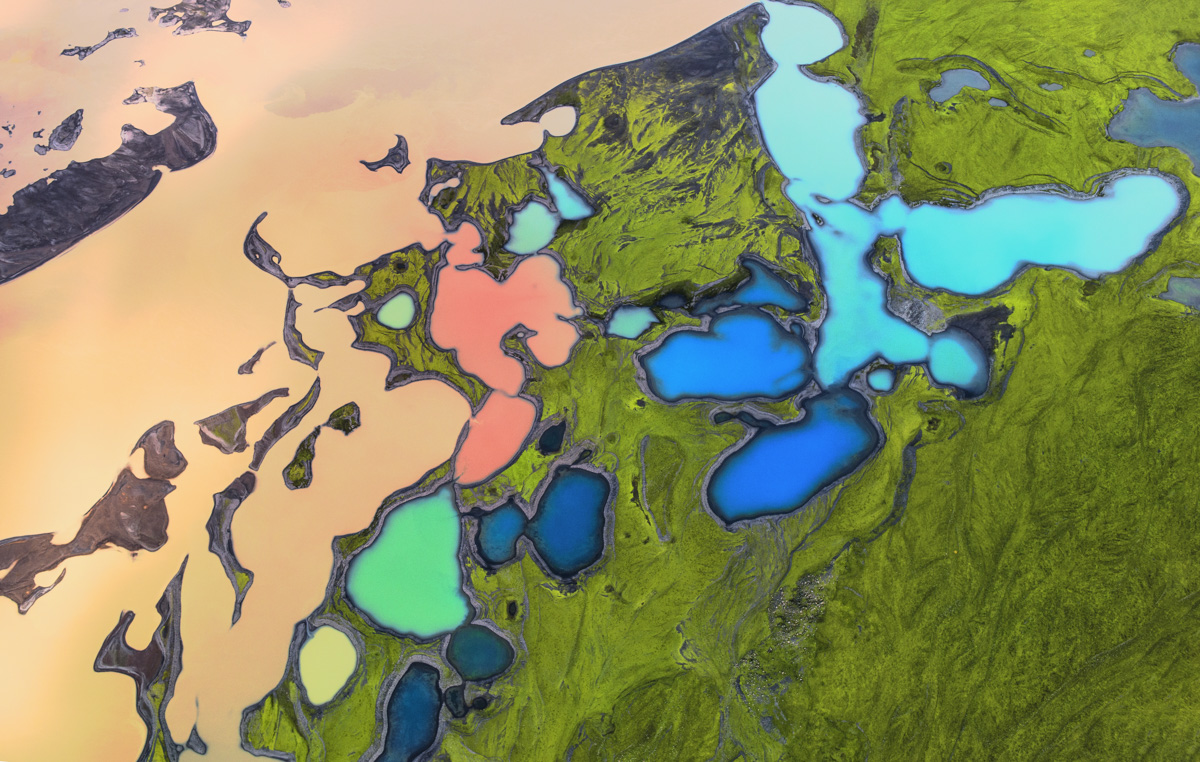 Island Bilder Island Iceland Hochland Highlands Gletscher Gletschersee Bunt