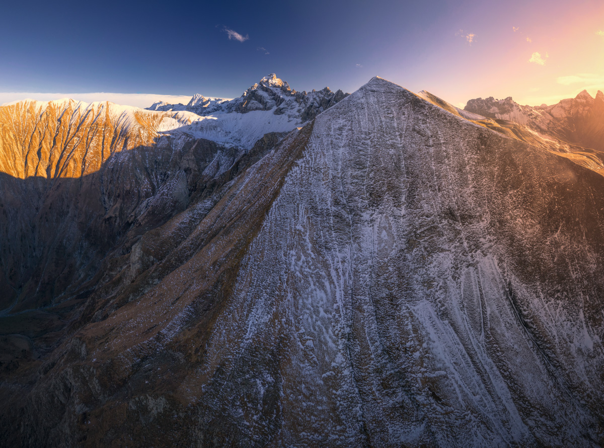 Bergbilder berg bilder Allgäu Alpen Berge Oberstdorf Herbst Autumn Höfats Krottenkopf Fürschießer Sonnenuntergang Alpenglühen orange rot rot orange blauer himmel