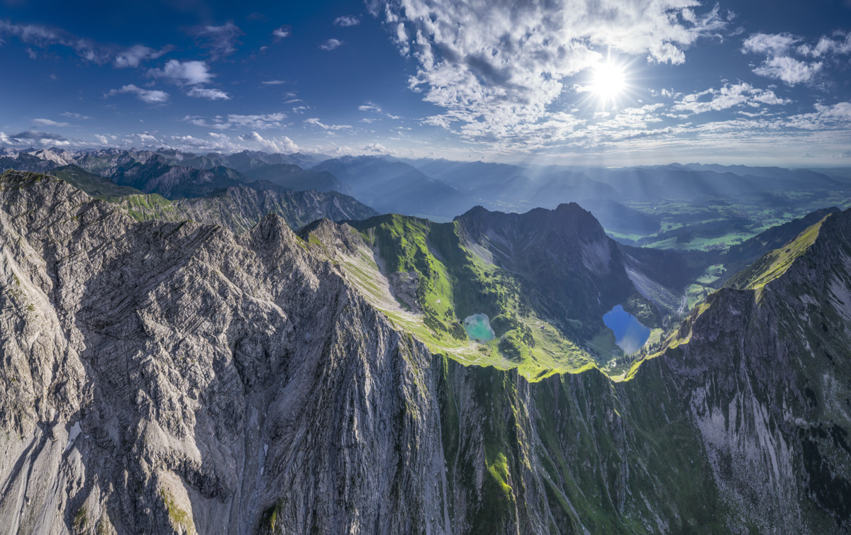 Bergbilder berg bilder Allgäu Alpen Berge Oberstdorf Sommer Gaißalpsee Rubihorn Bergsee Nebelhorn blauer himmel grün sonne