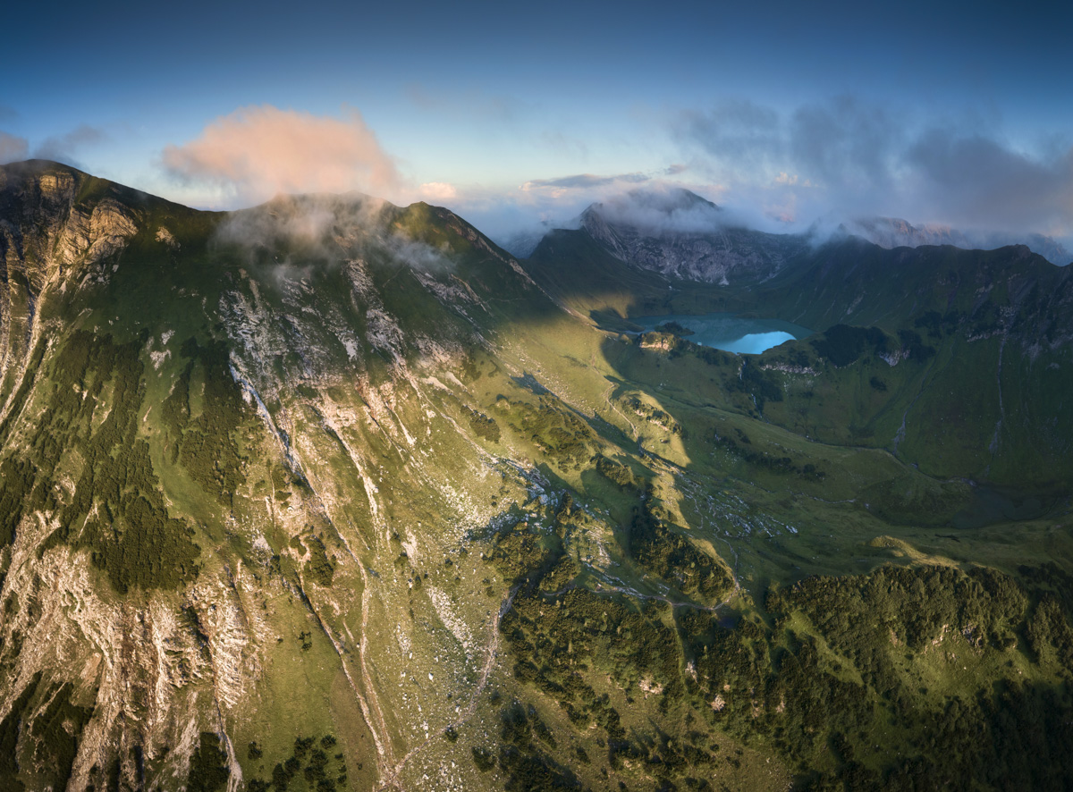 Bergbilder berg bilder Allgäu Alpen Berge Hinterstein Sommer Schrecksee Bergsee Rauhorn Gaishorn grün blauer himmel sonne