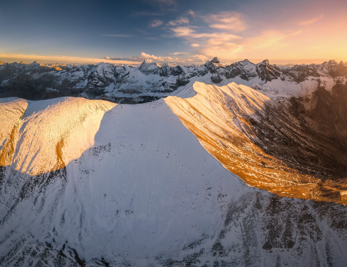 Bergbilder berg bilder Allgäu Alpen Berge Oberstdorf Herbst Autumn Höfats Krottenkopf Fürschießer Sonnenuntergang Alpenglühen orange rot rot orange blauer himmel