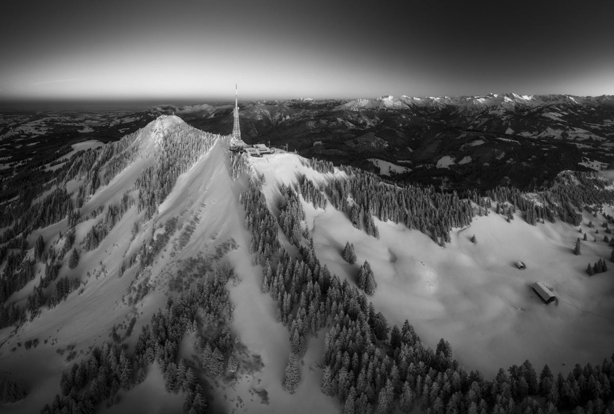 Bergbilder berg bilder Allgäu Alpen Berge Winter Schnee Sonnenuntergang Alpenglühen Grünten Grüntenhütte Kranzegg Burgberg blau rot orange schwarz sonne