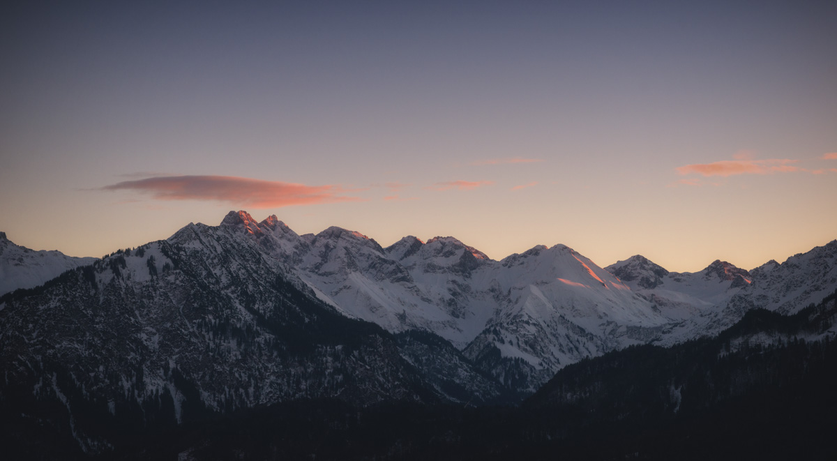 Bergbilder berg bilder Allgäu Alpen Berge Winter Schnee verschneit Himmelschrofen Hochalpen Trettach Alpenglühen Oberstdorf Hochfrott Mädelegabel