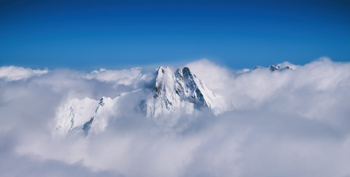 Panorama Allgäu Alpen Berge Winter Schnee Nebelmeer Obheiter verschneit Höfats Oberstdorf Oberallgäu weiß blauer himmel sonne