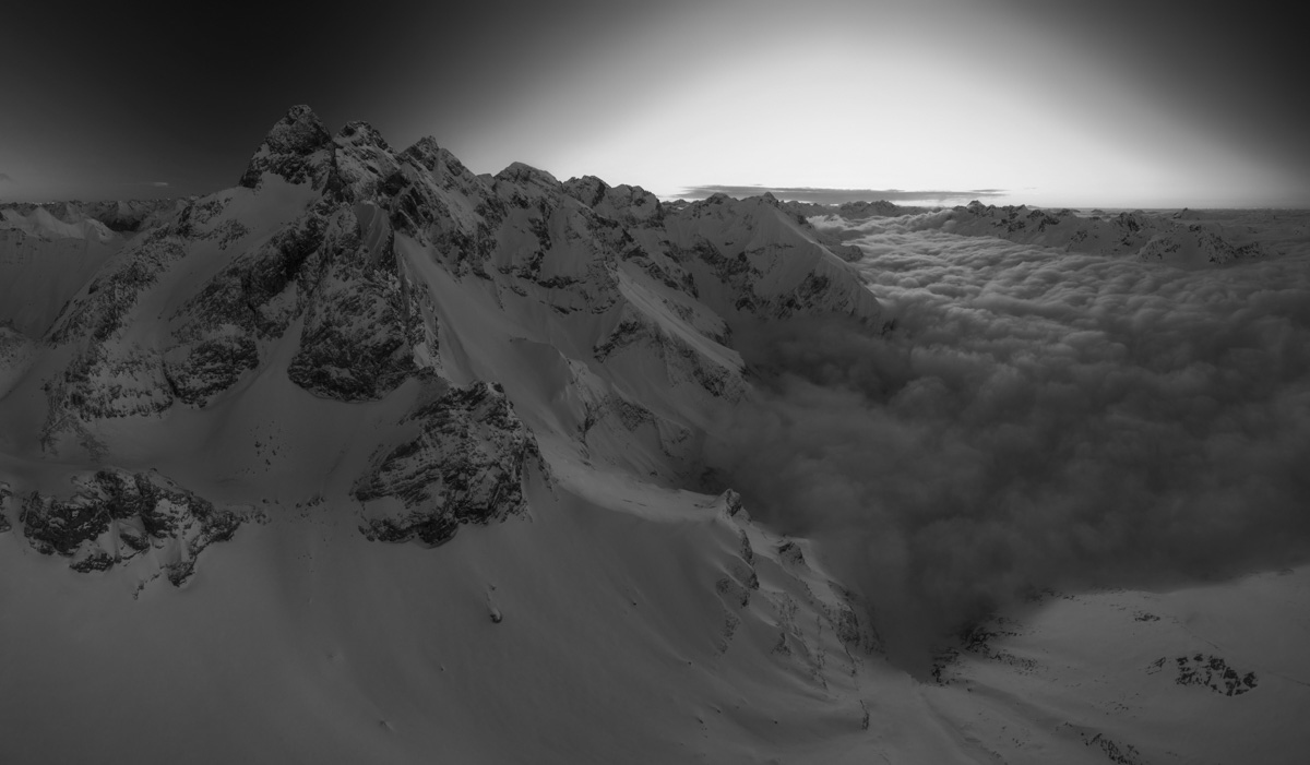 Bergbilder berg bilder Allgäu Alpen Berge Winter Schnee verschneit Trettach Hochalpen Sonnenuntergang Alpenglühen Oberstdorf Oberallgäu rot orange blauer himmel