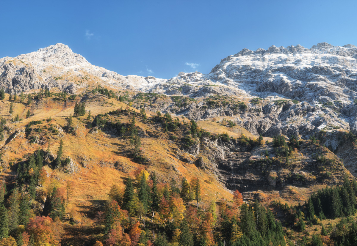 Bergbilder berg bilder Allgäu Alpen Berge Hinterstein Herbst Herbstfarben Laub goldener Herbst Indian Summer rot
