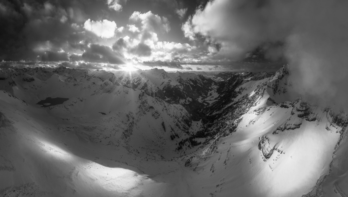 Bergbilder berg bilder Allgäu Alpen Berge Hinterstein Winter Schnee verschneit Sonnenuntergang Schrecksee Bergsee Erster Schnee weiß blauer himmel sonne