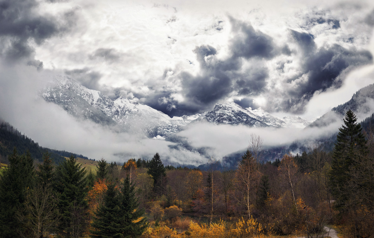 Panorama Allgäu Alpen Berge Hinterstein Herbst Herbstfarben Laub goldener Herbst Indian Summer Oberallgäu rot Ponten Bschießer