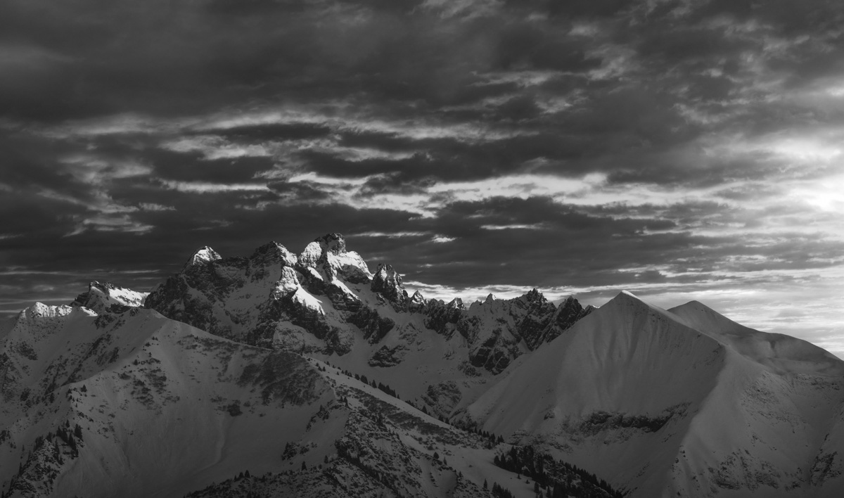 Bergbilder berg bilder Allgäu Alpen Berge Winter Schnee verschneit Krottenkopf Sonnenuntergang Alpenglühen Oberstdorf Rubi orange rot blau sonne