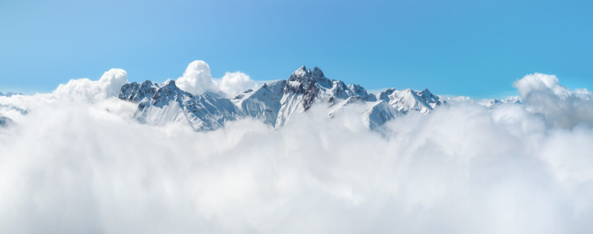 Panorama Allgäu Alpen Berge Winter Schnee verschneit Trettach Trettachtal Hochalpen Oberstdorf Oberallgäu Hochfrott Mädelegabel weiß blauer himmel sonne