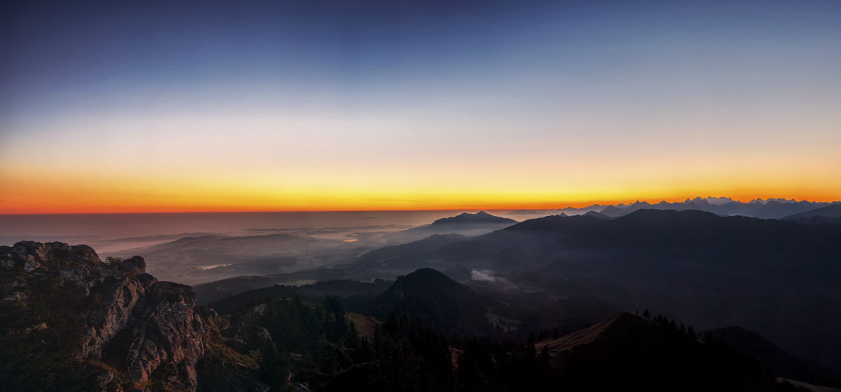 Bergbilder berg bilder Allgäu Alpen Berge Grünten Sommer Wolken Nacht Sonnenaufgang orange blauer himmel rot sonne