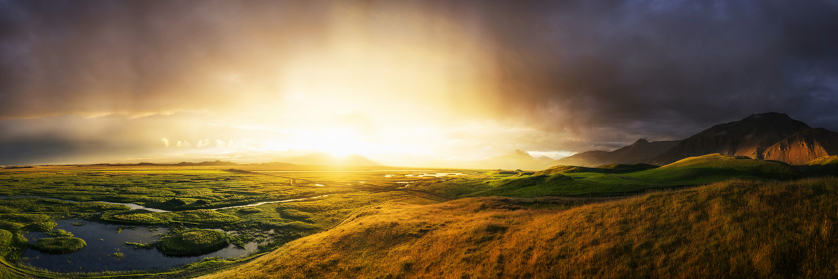 Island Bilder Island Iceland Gletscher Sonnenuntergang Regen Berge Höfn Hornafjörður Vatnajökull